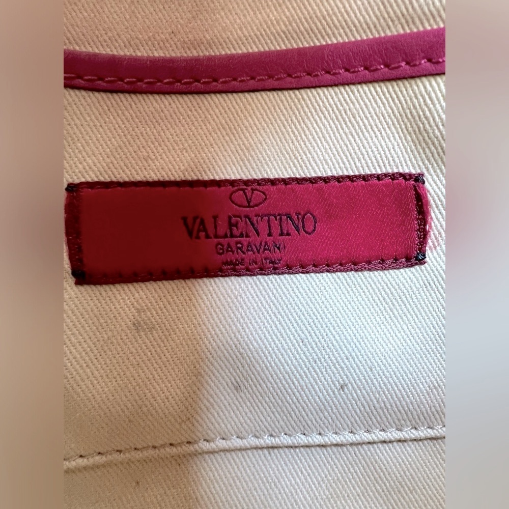 VALENTINO GARAVANI Fuschia Pink Leather Gold Rockstud Shoulder Crossbody Bag - Picture 11 of 16